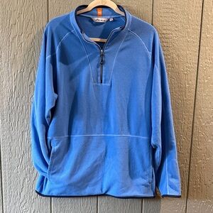 Peter Millar Light Blue Fleece Quarter-Zip - XL